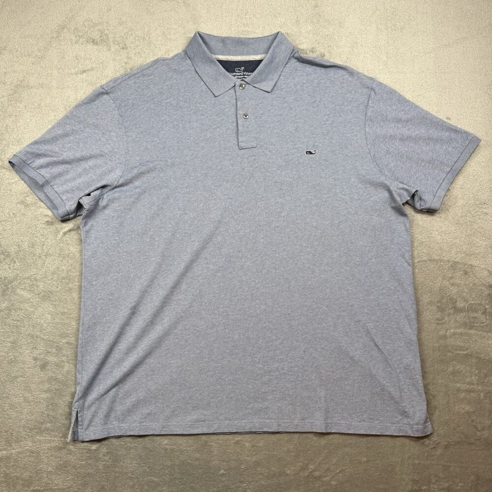 Vineyard Vines Edgartown Polo Shirt Mens 2XB Blue Casual Stretch Golf Shirt